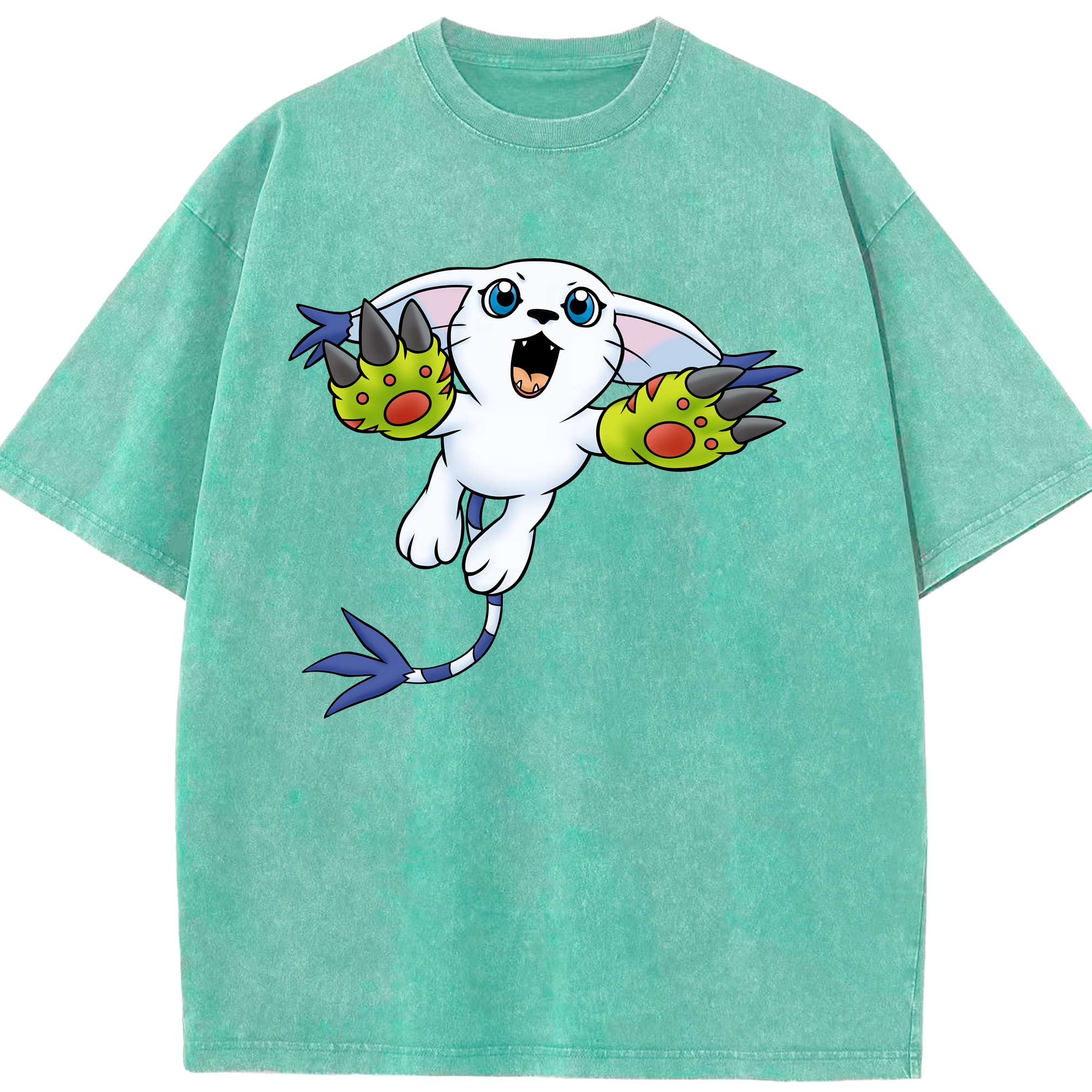 （画像用） Digimon デジタルモンスター/デジモン 綿100% ヴィンテージ風 半袖Tシャツ（フロントプリント）